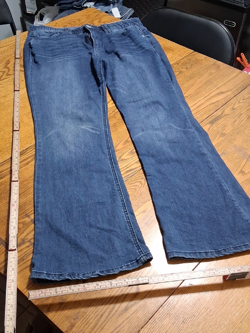 DEMOCRACY Jean Womens 14 BLUE FLARE FLARED Preowned Denim AB TECHNOLOGY Cowboy